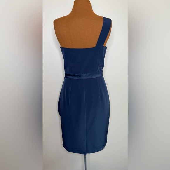 The Limited Navy Blue One Shoulder Knee Length Cocktail Dress Size 8 - Picture 4 of 12